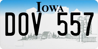 IA license plate DOV557