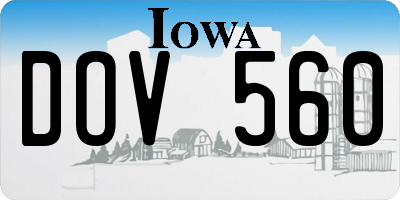 IA license plate DOV560