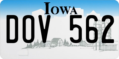 IA license plate DOV562