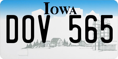 IA license plate DOV565