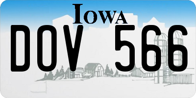 IA license plate DOV566