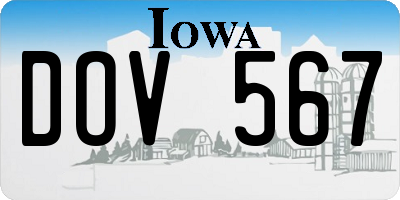 IA license plate DOV567