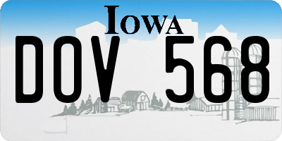 IA license plate DOV568