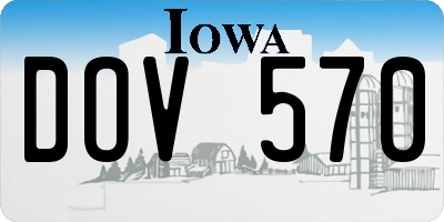IA license plate DOV570