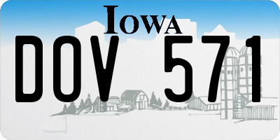 IA license plate DOV571