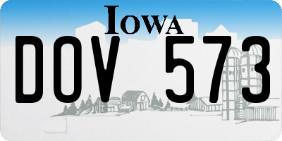 IA license plate DOV573