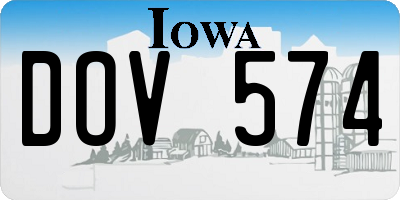 IA license plate DOV574