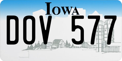 IA license plate DOV577