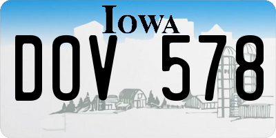 IA license plate DOV578