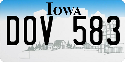 IA license plate DOV583