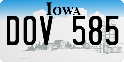IA license plate DOV585