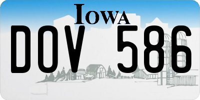 IA license plate DOV586