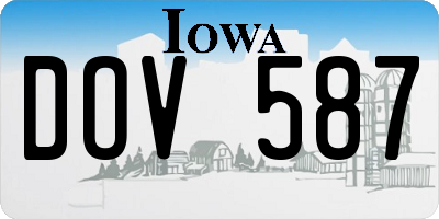 IA license plate DOV587