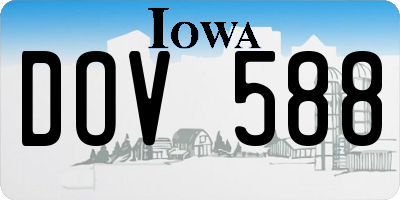 IA license plate DOV588