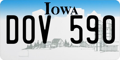 IA license plate DOV590
