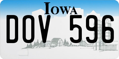 IA license plate DOV596