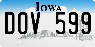 IA license plate DOV599