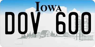 IA license plate DOV600