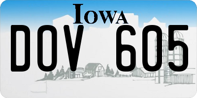 IA license plate DOV605