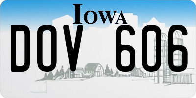 IA license plate DOV606