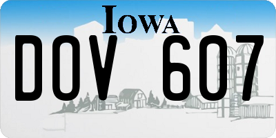 IA license plate DOV607