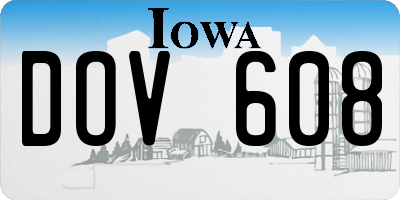 IA license plate DOV608