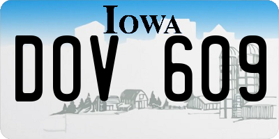 IA license plate DOV609