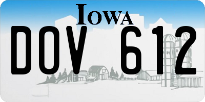 IA license plate DOV612