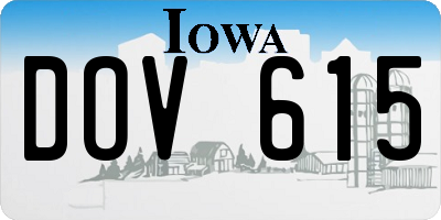 IA license plate DOV615