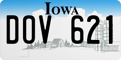 IA license plate DOV621