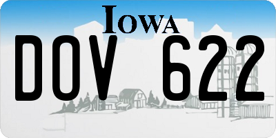 IA license plate DOV622