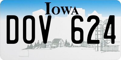 IA license plate DOV624