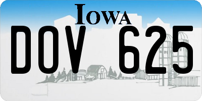 IA license plate DOV625