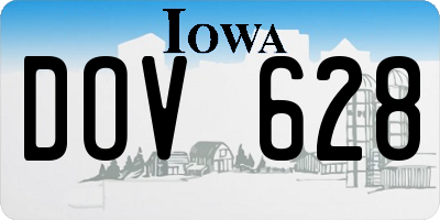 IA license plate DOV628