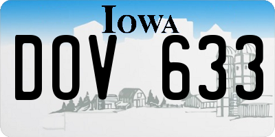 IA license plate DOV633