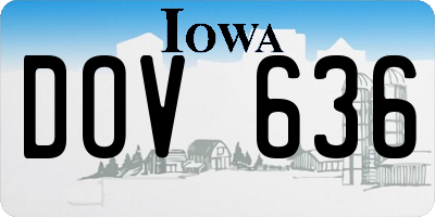 IA license plate DOV636