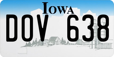 IA license plate DOV638