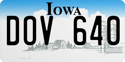 IA license plate DOV640