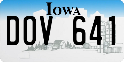 IA license plate DOV641