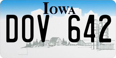 IA license plate DOV642