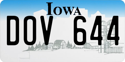 IA license plate DOV644
