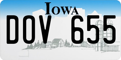 IA license plate DOV655
