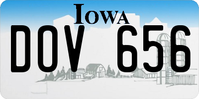 IA license plate DOV656