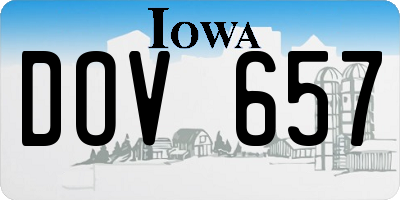 IA license plate DOV657