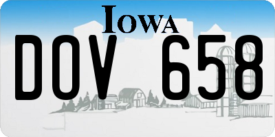 IA license plate DOV658