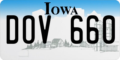 IA license plate DOV660