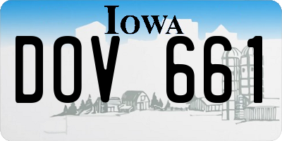 IA license plate DOV661