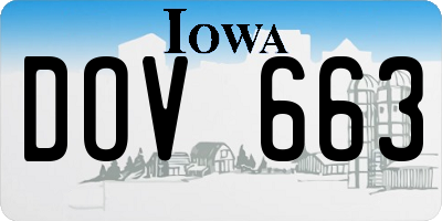 IA license plate DOV663