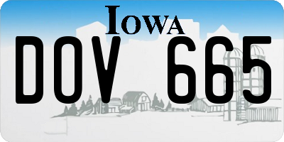 IA license plate DOV665