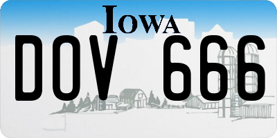 IA license plate DOV666